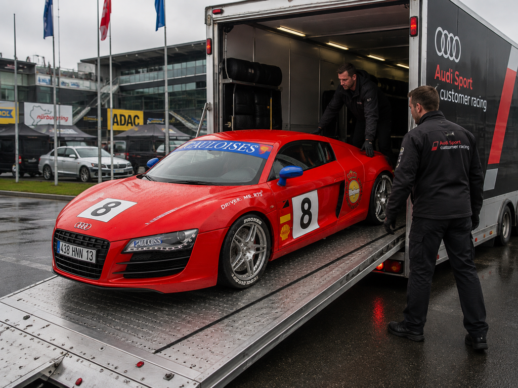 Hand-built 1/24 Audi R8 GT Gauloises #8 analog slot car