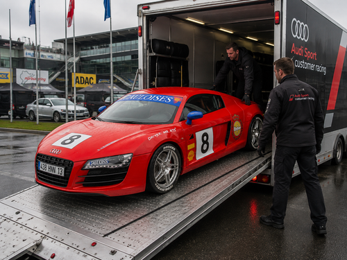 Hand-built 1/24 Audi R8 GT Gauloises #8 analog slot car