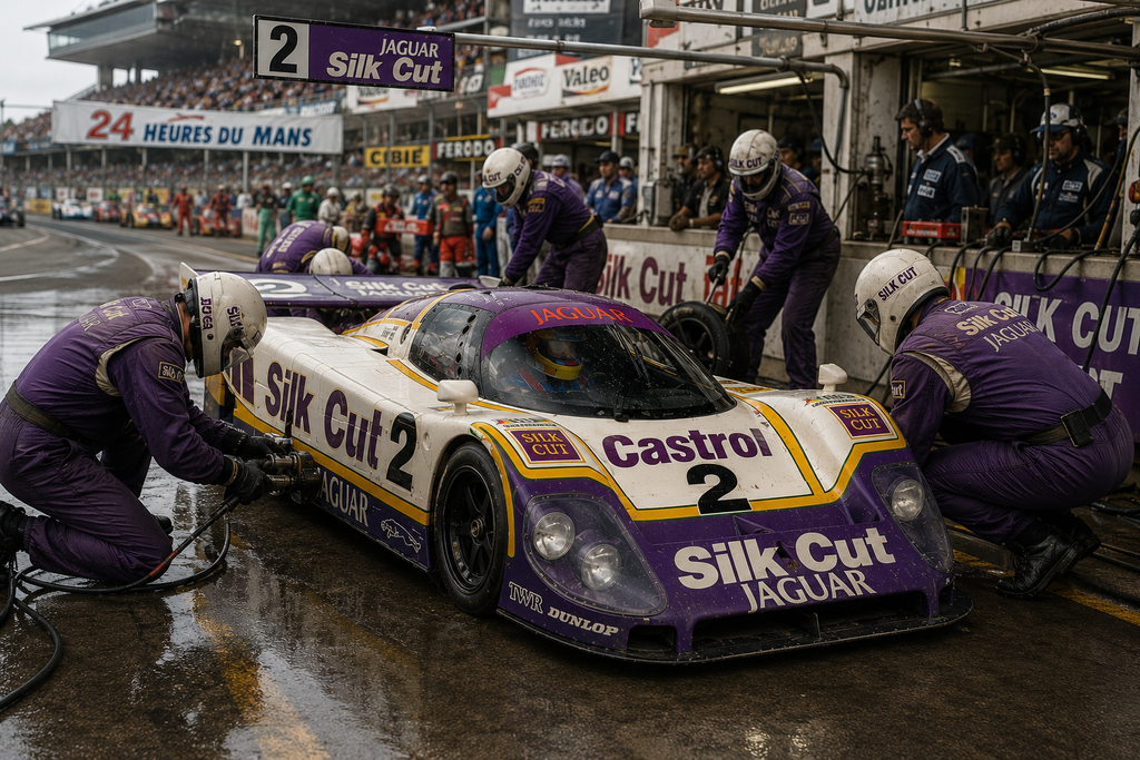 Hand-built 1/24 1988 Jaguar XJR-9 Silk Cut #2 Le Mans slot car