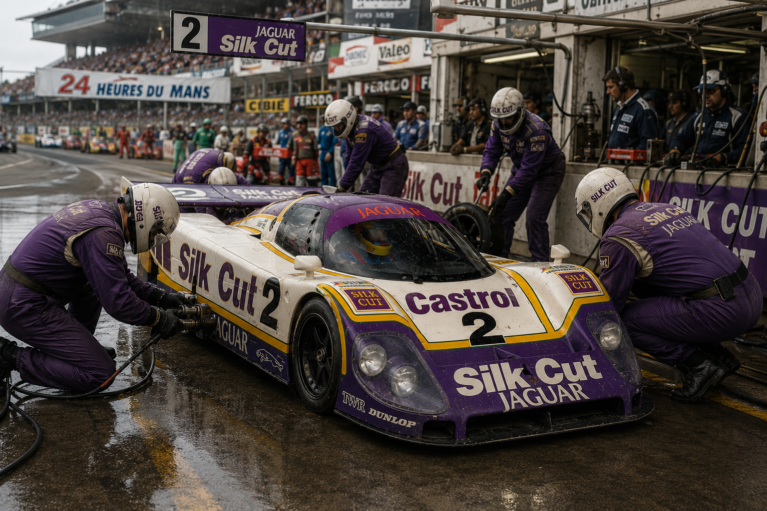 Hand-built 1/24 1988 Jaguar XJR-9 Silk Cut #2 Le Mans slot car
