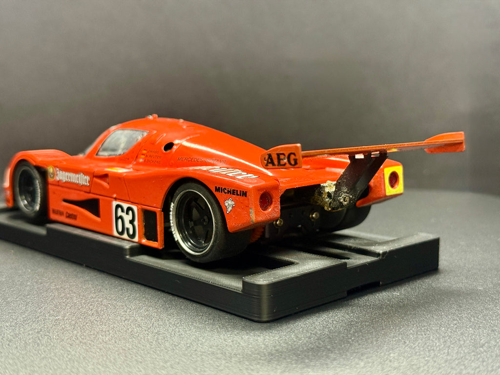 Jägermeister Sauber Mercedes C9 slot car rear three-quarter view
