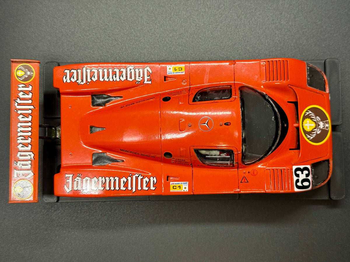 1/24 Sauber Mercedes C9 Analog Slot Car, Le Mans, Jägermeister, Metal Chassis