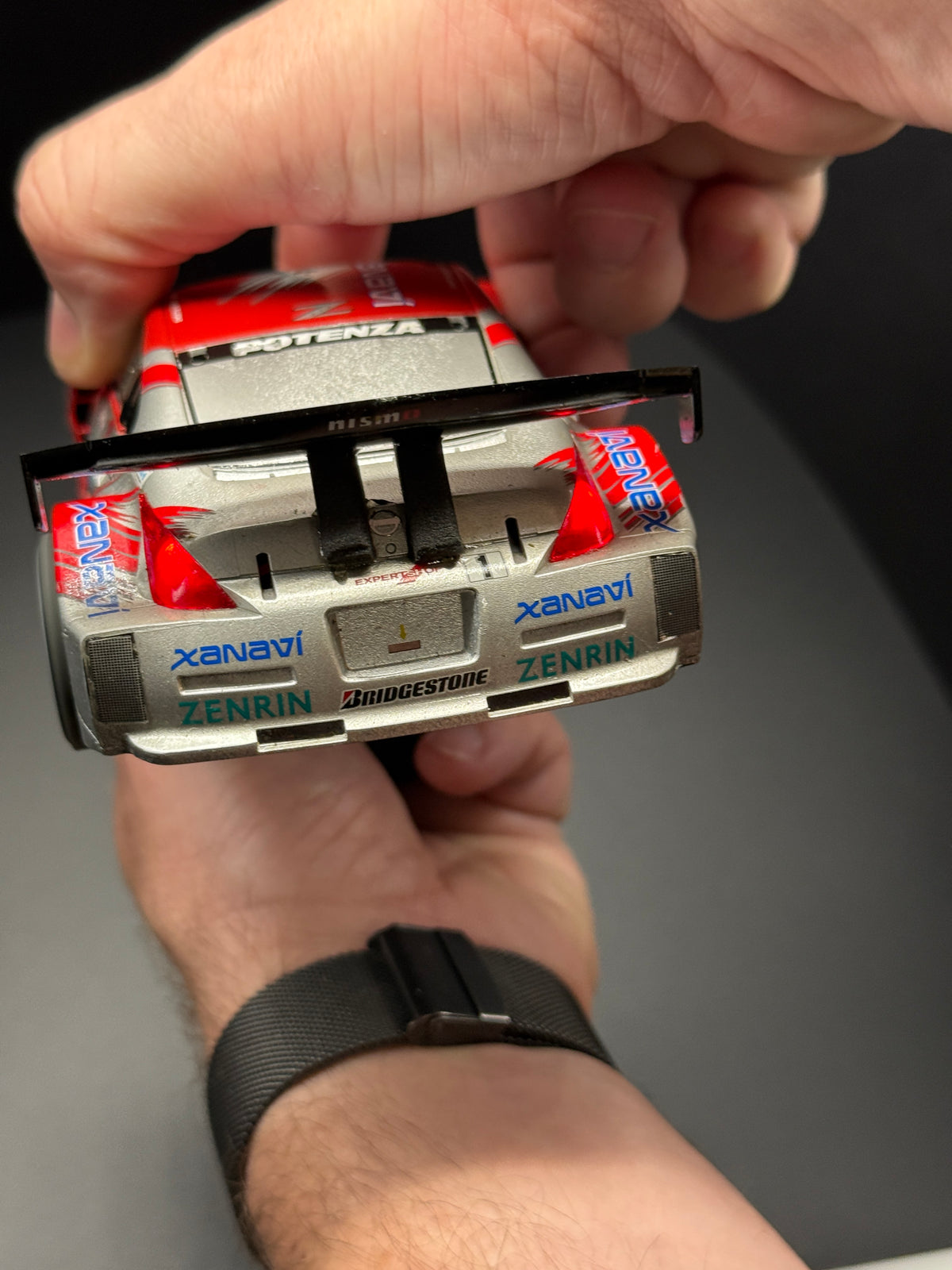 1/24 Scale Xanavi Nissan Z Analog Slot Car, JGTC 2004, Adjustable Metal Chassis, Lights!