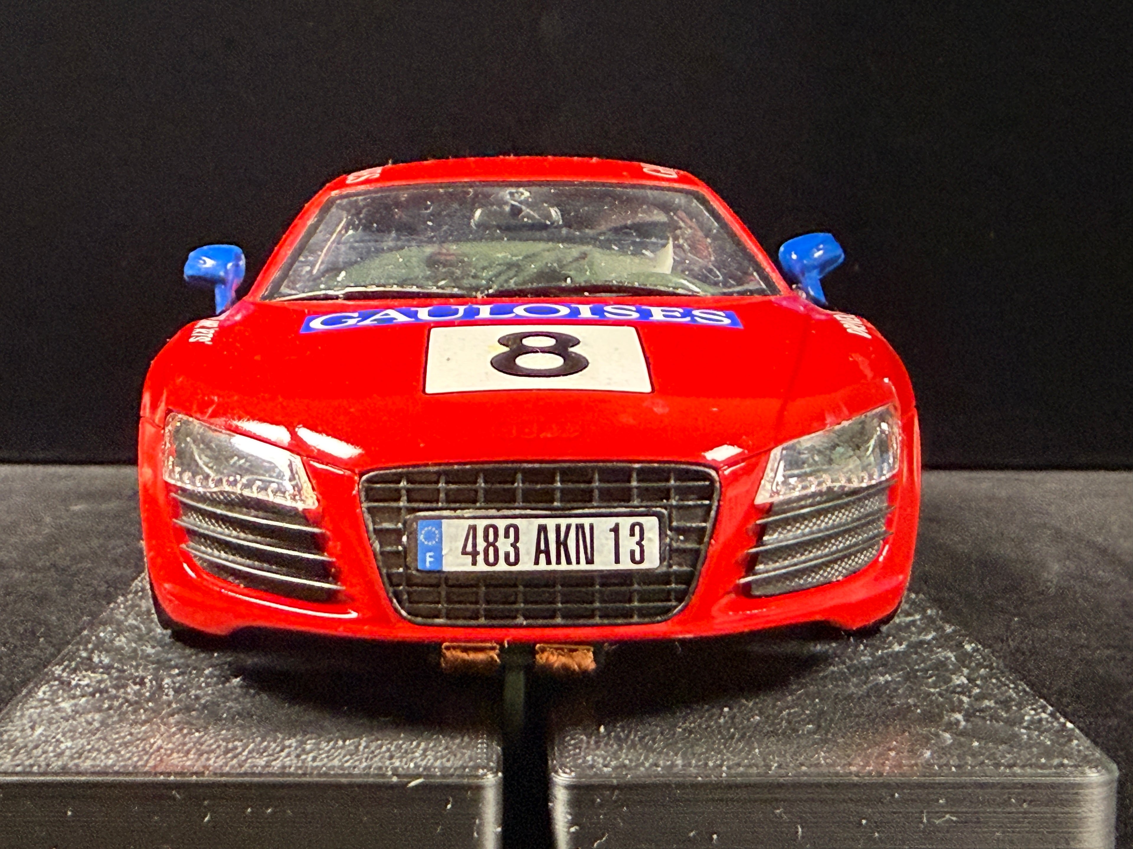 Audi R8 GT Gauloises #8 custom slot car front view