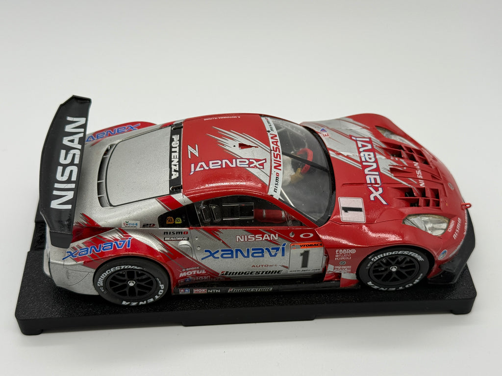 1/24 Scale Xanavi Nissan Z Analog Slot Car, JGTC 2004, Adjustable Metal Chassis, Lights!