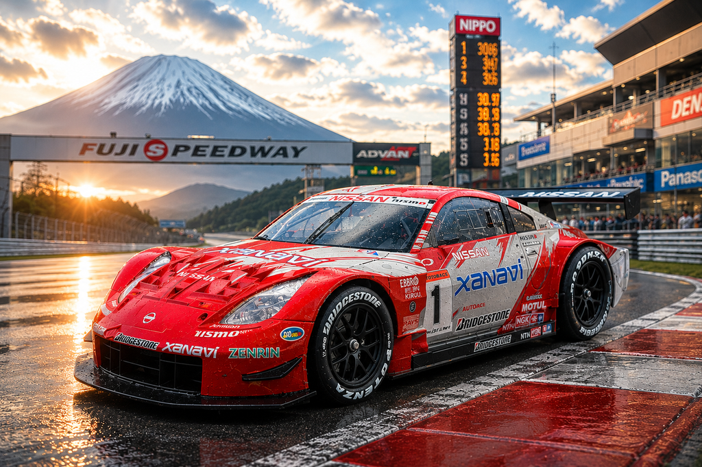 Hand-built 1/24 Xanavi Nissan Z JGTC analog slot car